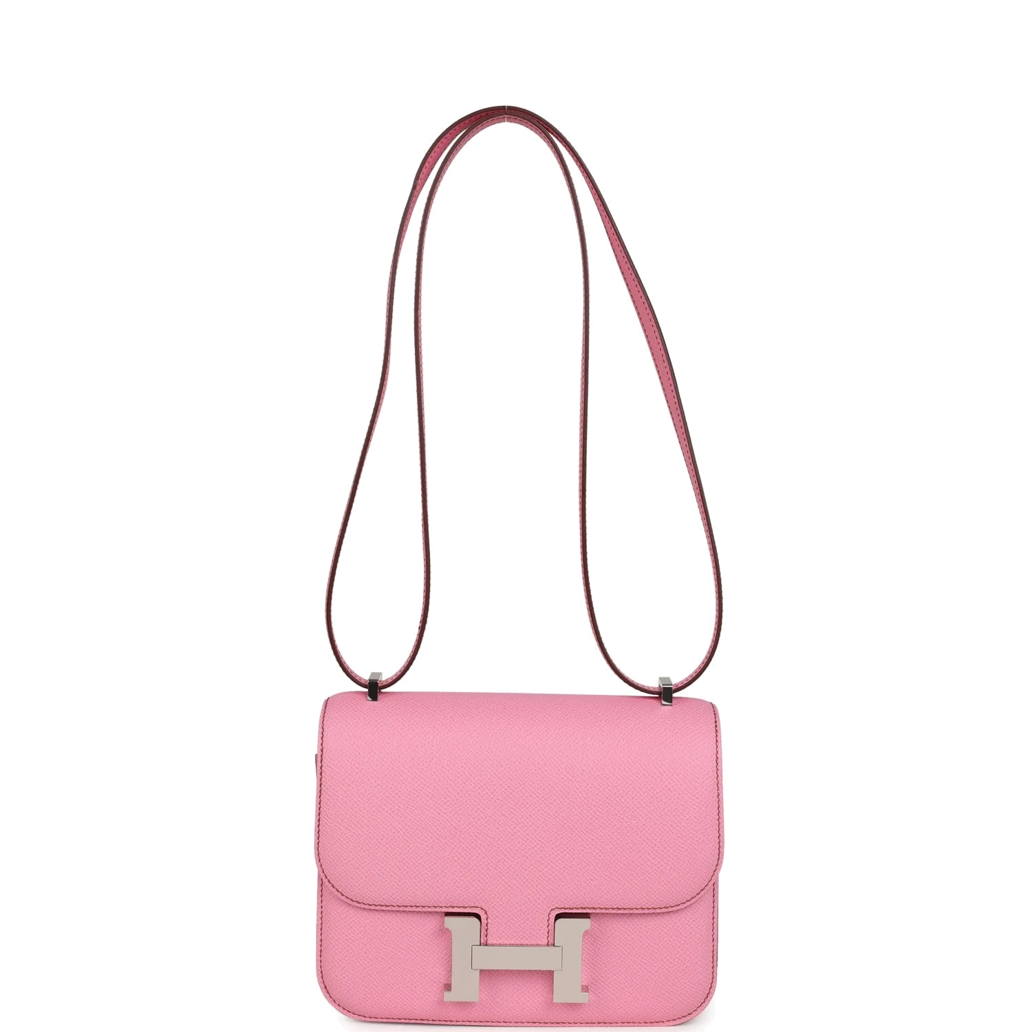Hermes Constance 18 Bubblegum 5P Epsom Palladium Hardware Розовая жвачка — фото 8