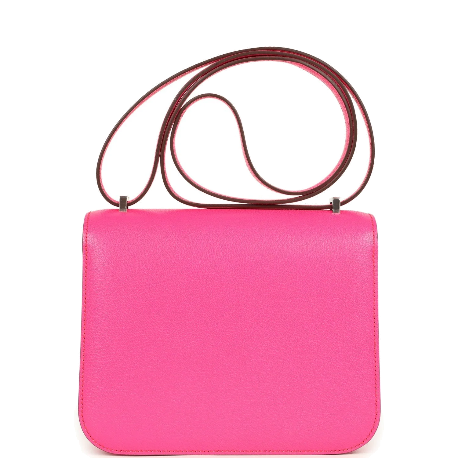 Hermes Constance 18 Rose Pop Chevre Chamkila Palladium Hardware Розовый поп — фото 5
