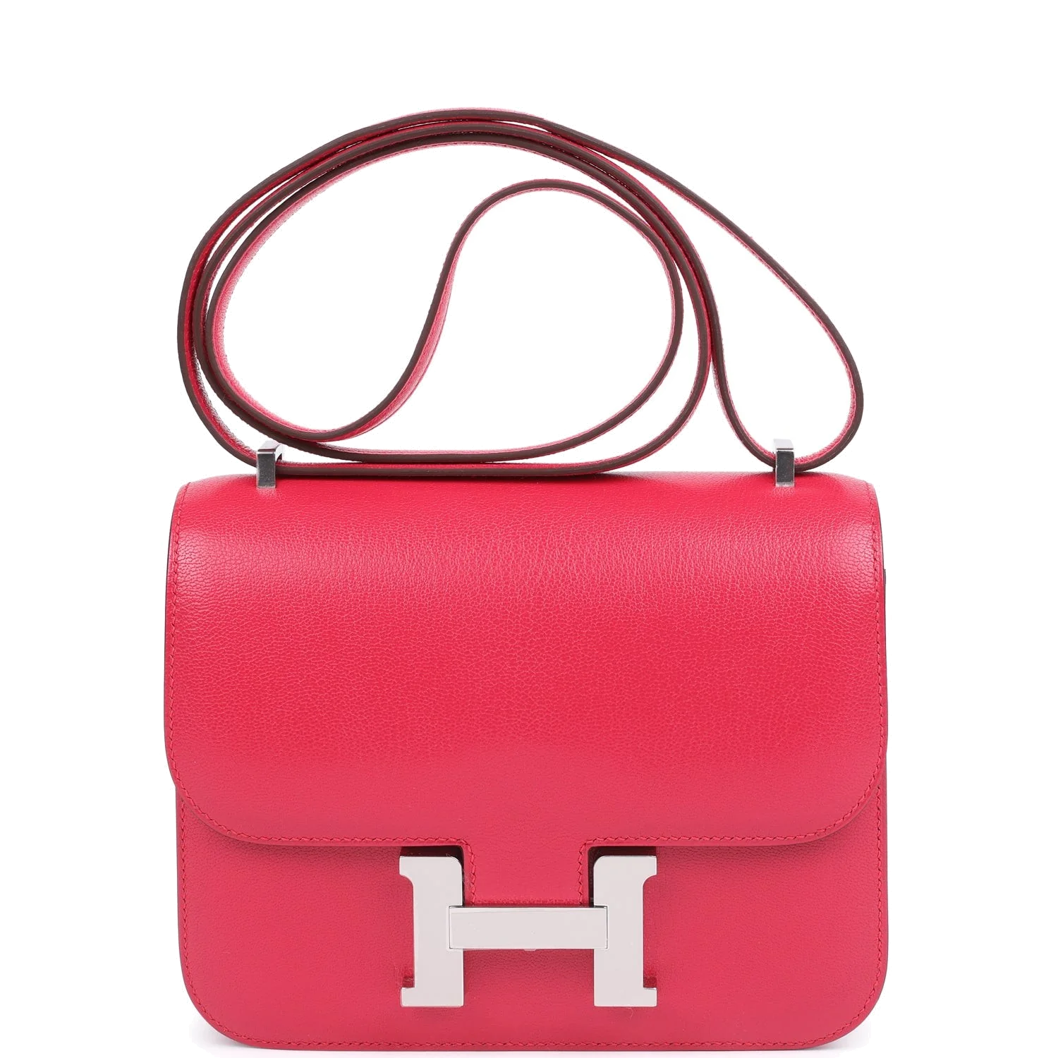 Hermes Constance 18 Rose Extreme Chevre Chamkila Palladium Hardware Розовый экстрим — фото 2
