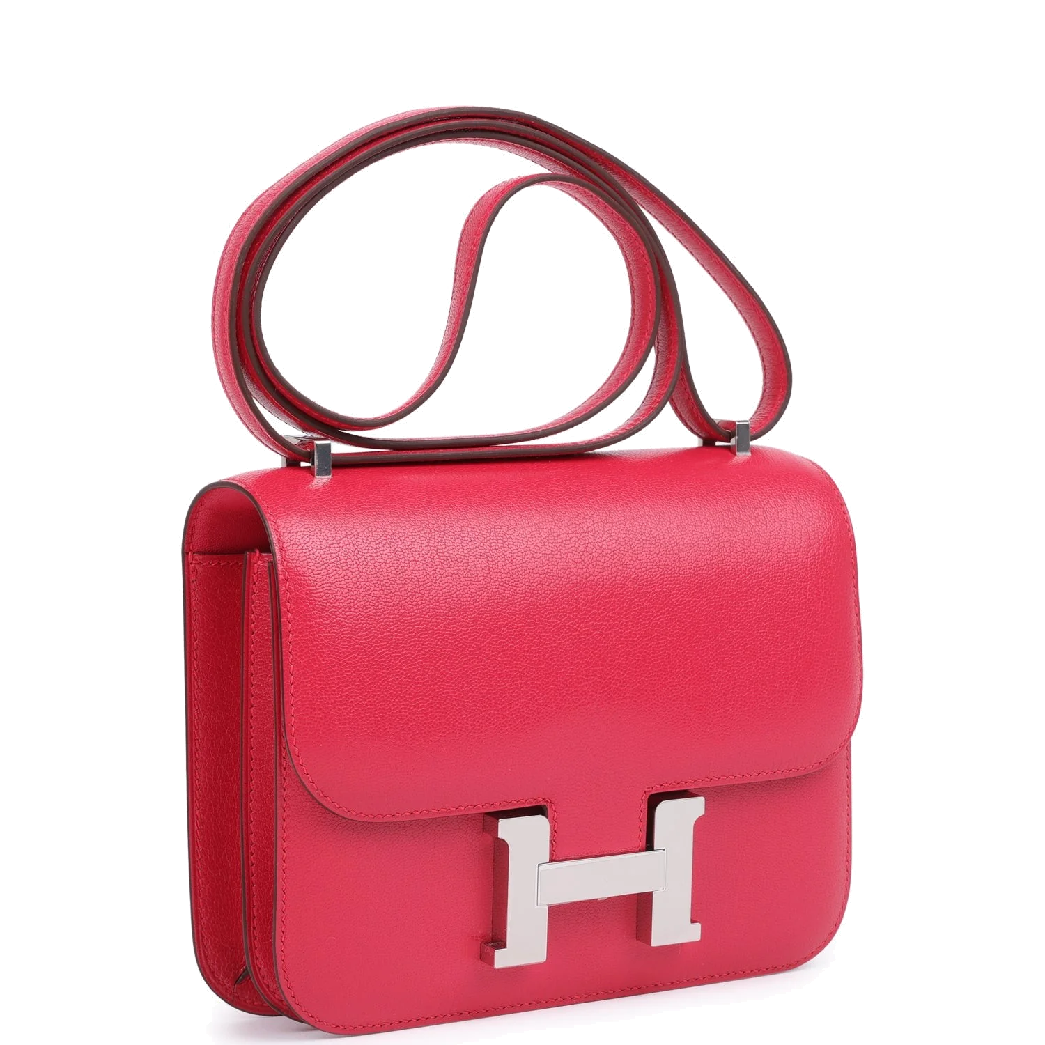 Hermes Constance 18 Rose Extreme Chevre Chamkila Palladium Hardware Розовый экстрим — фото 3