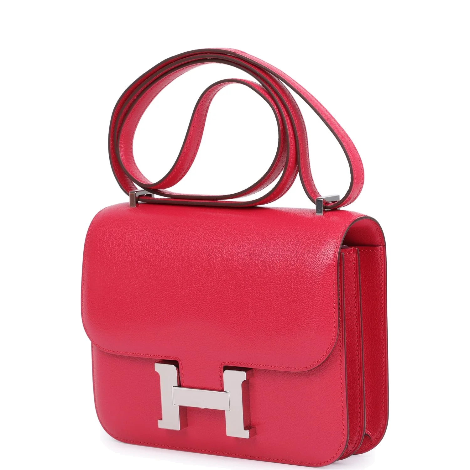 Hermes Constance 18 Rose Extreme Chevre Chamkila Palladium Hardware Розовый экстрим — фото 6