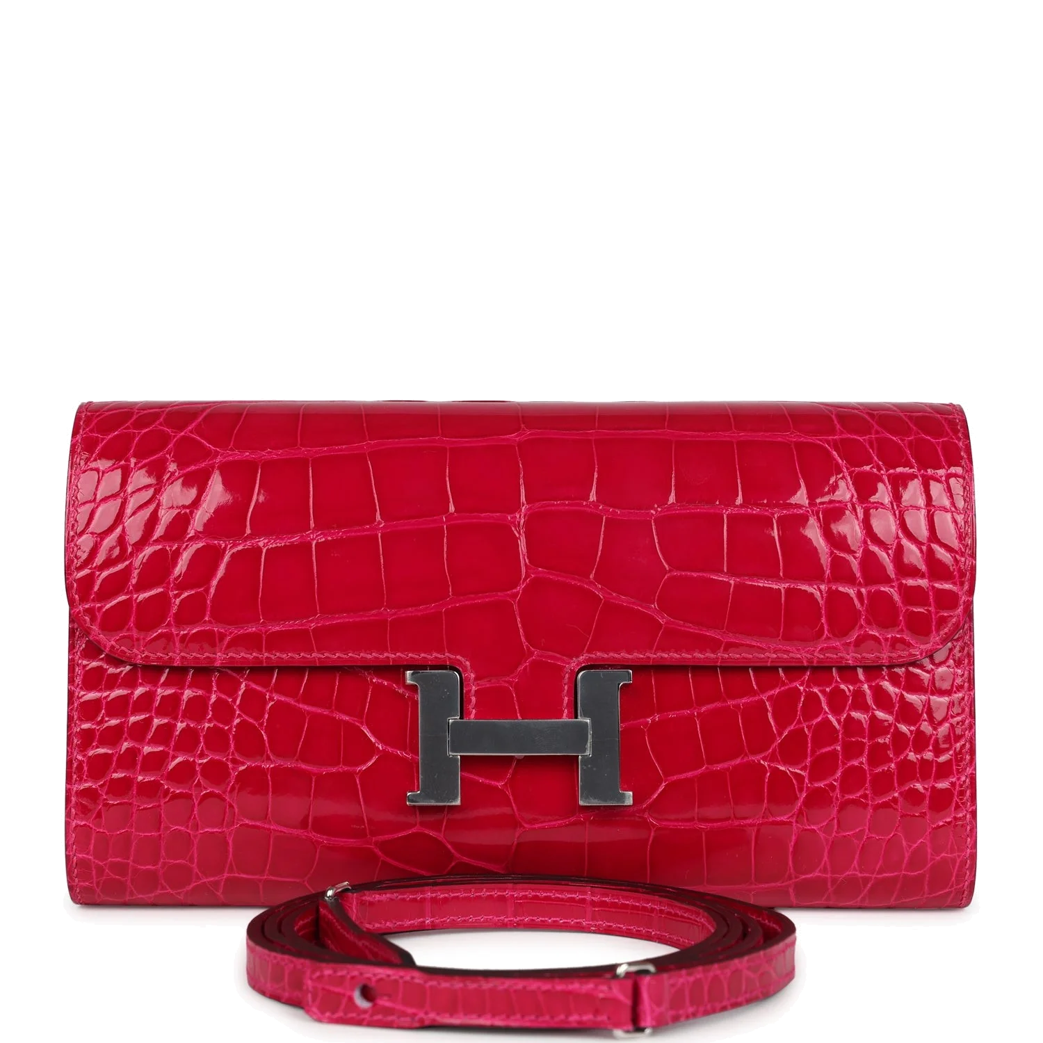 Hermes Constance Wallet To Go Rose Mexico Shiny Alligator Palladium Hardware — фото 2
