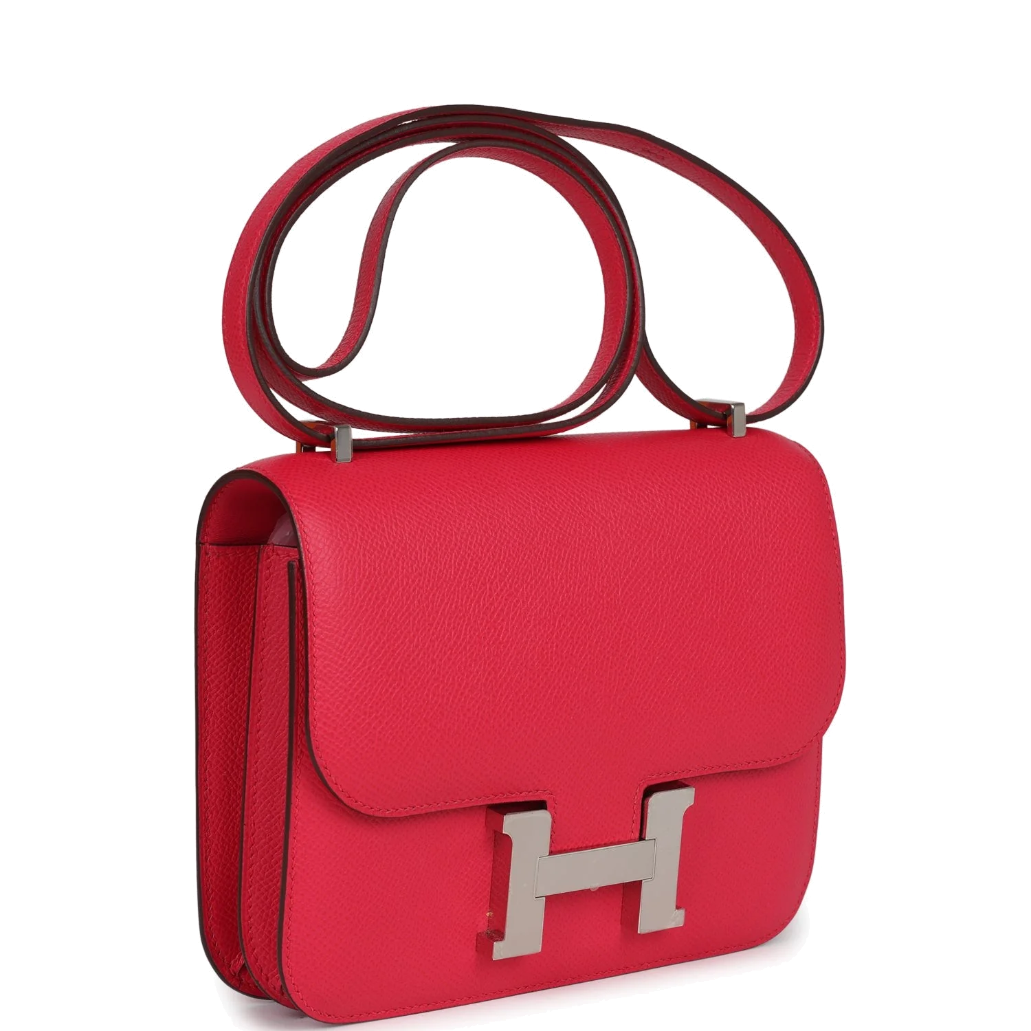 Hermes Constance 18 Rose Extreme Epsom Palladium Hardware Розовый экстрим — фото 3