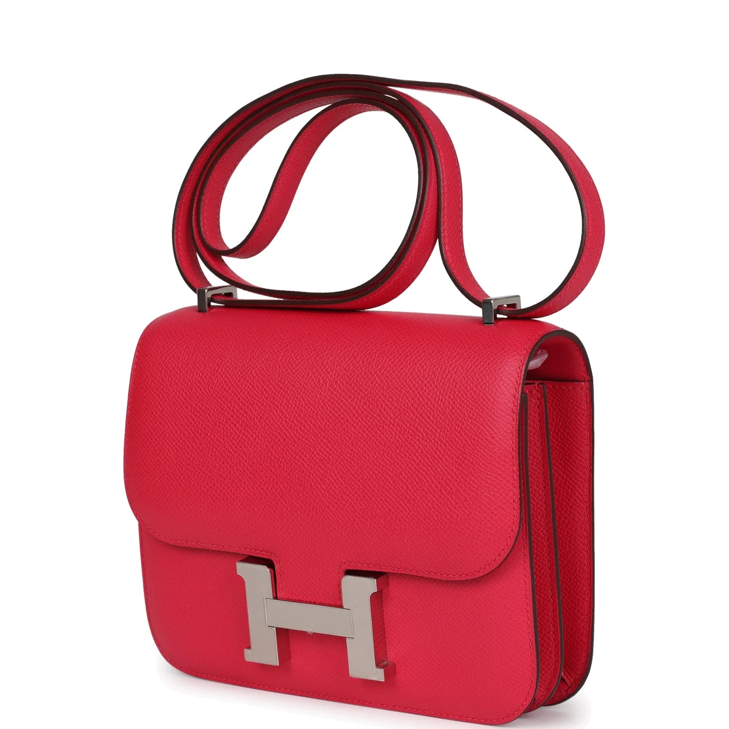 Hermes Constance 18 Rose Extreme Epsom Palladium Hardware Розовый экстрим — фото 6