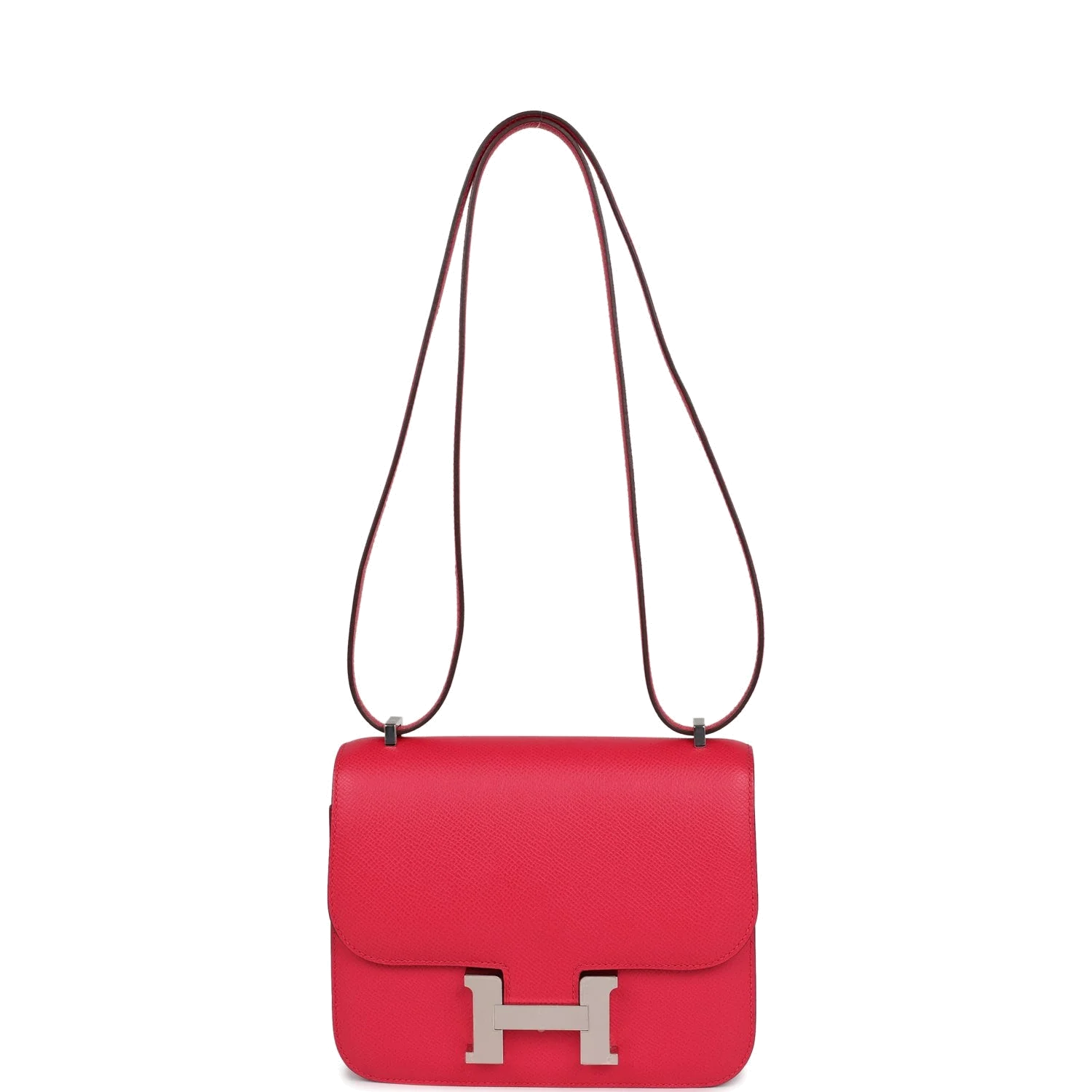Hermes Constance 18 Rose Extreme Epsom Palladium Hardware Розовый экстрим — фото 8