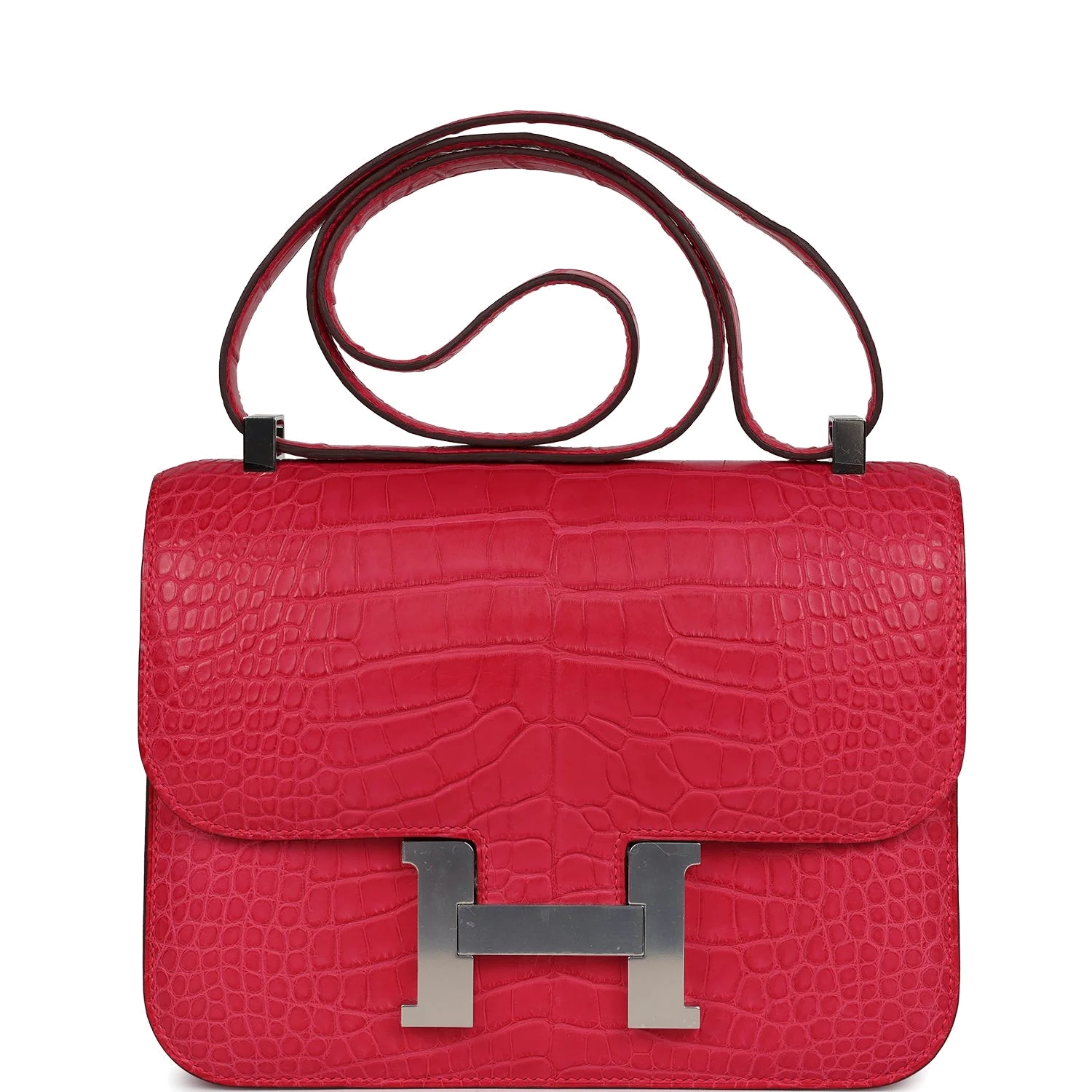 Hermes Constance 1-24 Rose Extreme Matte Alligator Palladium Hardware — фото 2