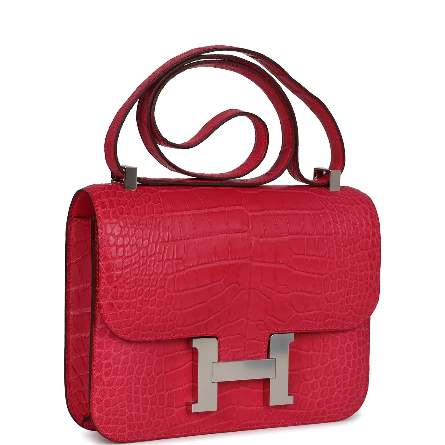 Hermes Constance 1-24 Rose Extreme Matte Alligator Palladium Hardware — фото 3