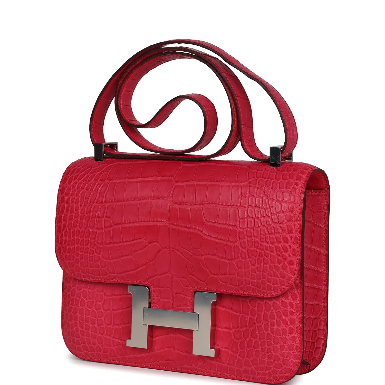 Hermes Constance 1-24 Rose Extreme Matte Alligator Palladium Hardware — фото 6