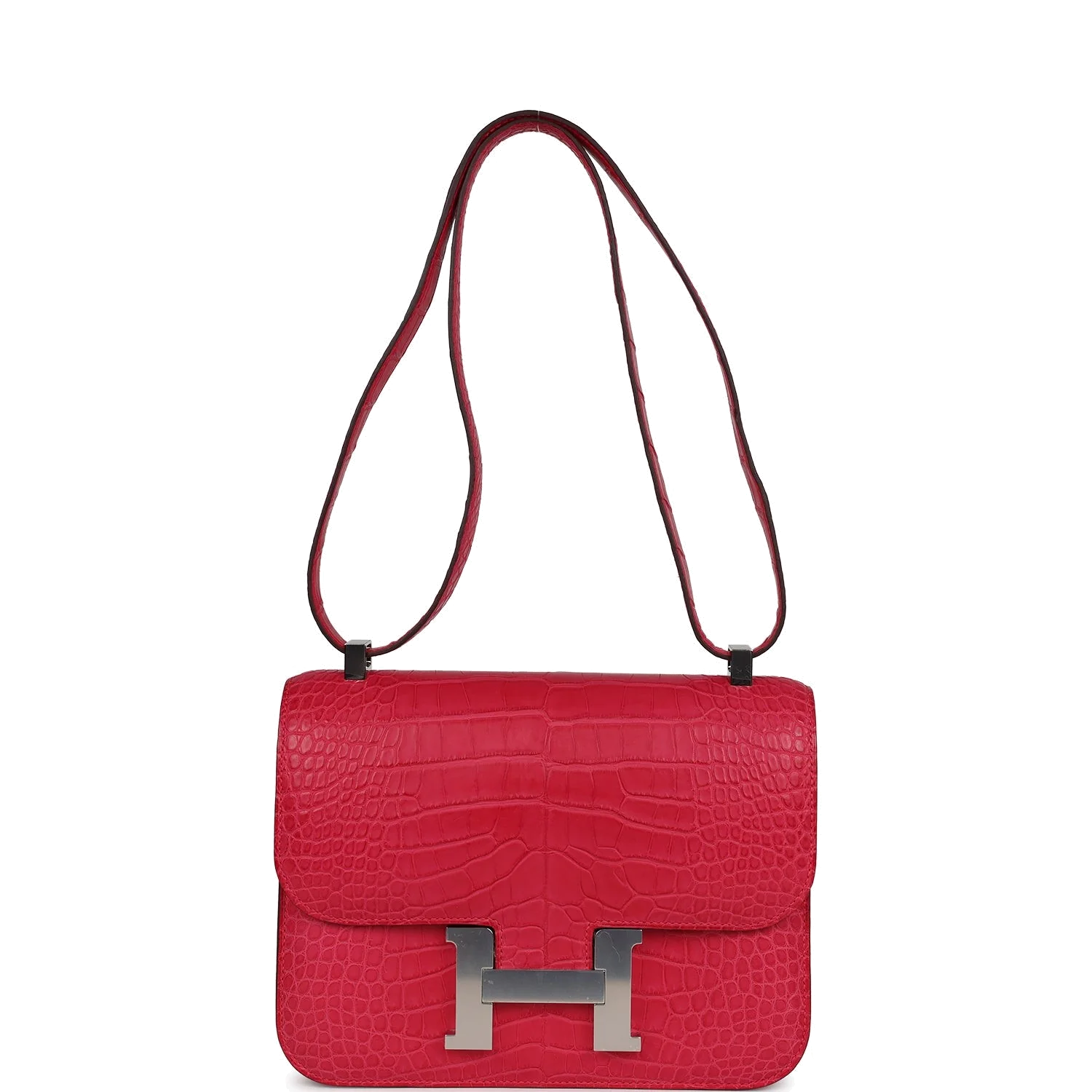 Hermes Constance 1-24 Rose Extreme Matte Alligator Palladium Hardware — фото 8