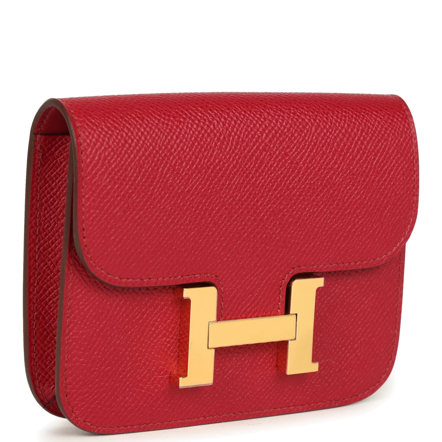 Hermes Constance Slim Wallet Rubis Epsom Gold Hardware — фото 3