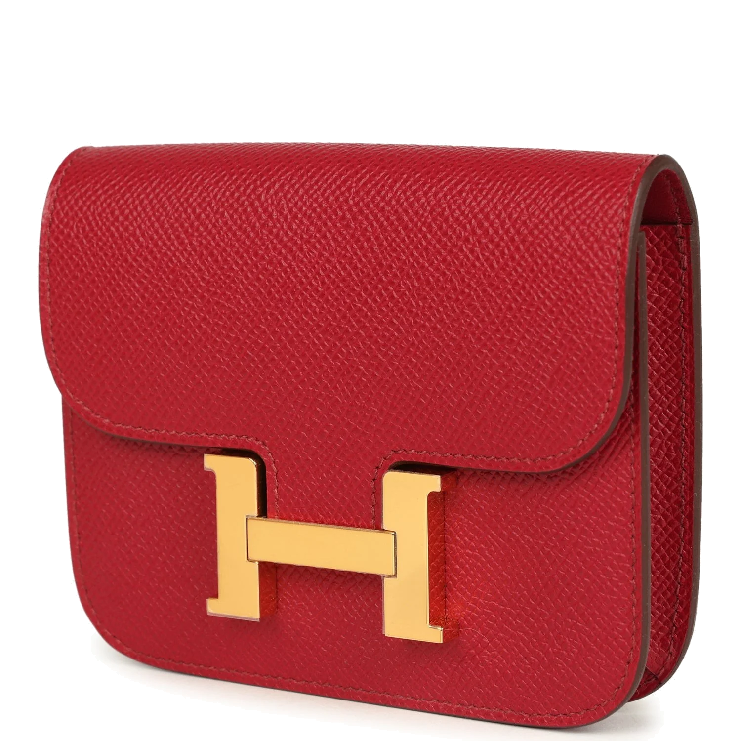 Hermes Constance Slim Wallet Rubis Epsom Gold Hardware — фото 6