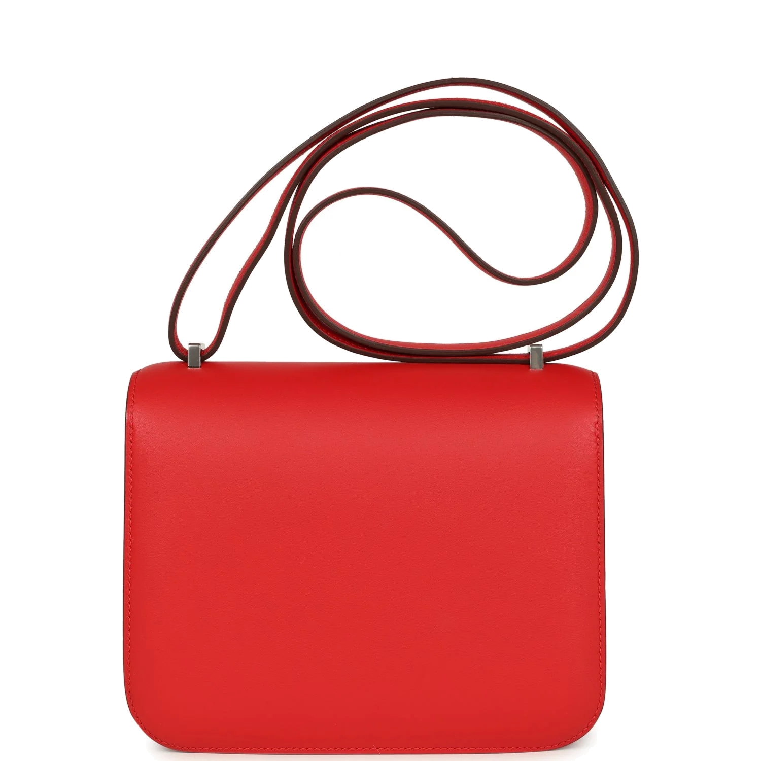 Hermes Constance 18 "Dancing Flowers" Rouge De Coeur Embroidered Swift Palladium Hardware — фото 5