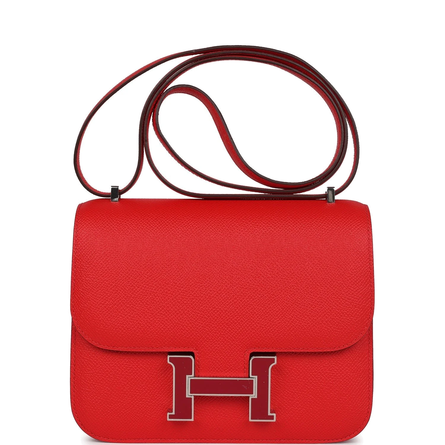 Hermes Constance 18 Rouge De Coeur Epsom Lacquered Palladium Hardware