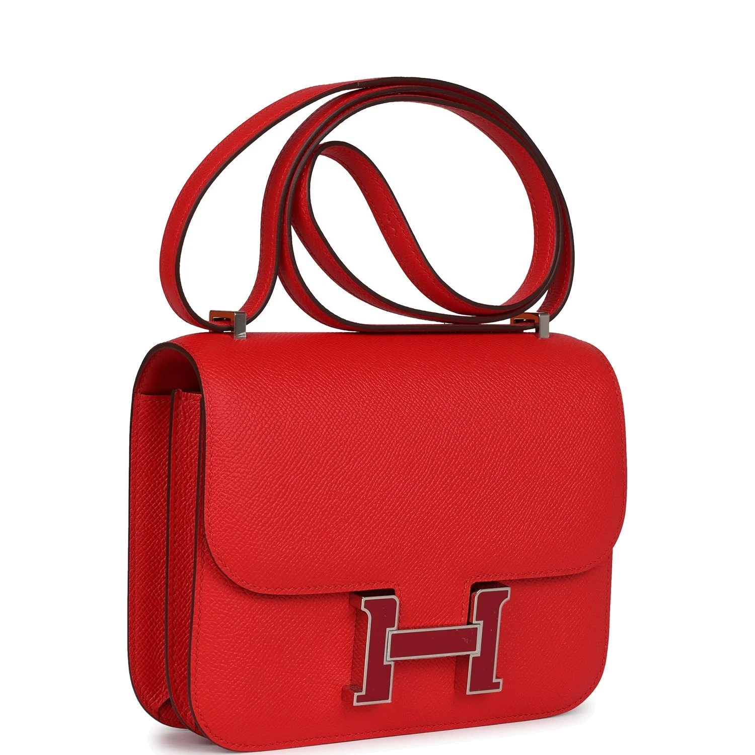 Hermes Constance 18 Rouge De Coeur Epsom Lacquered Palladium Hardware Красный De — фото 3