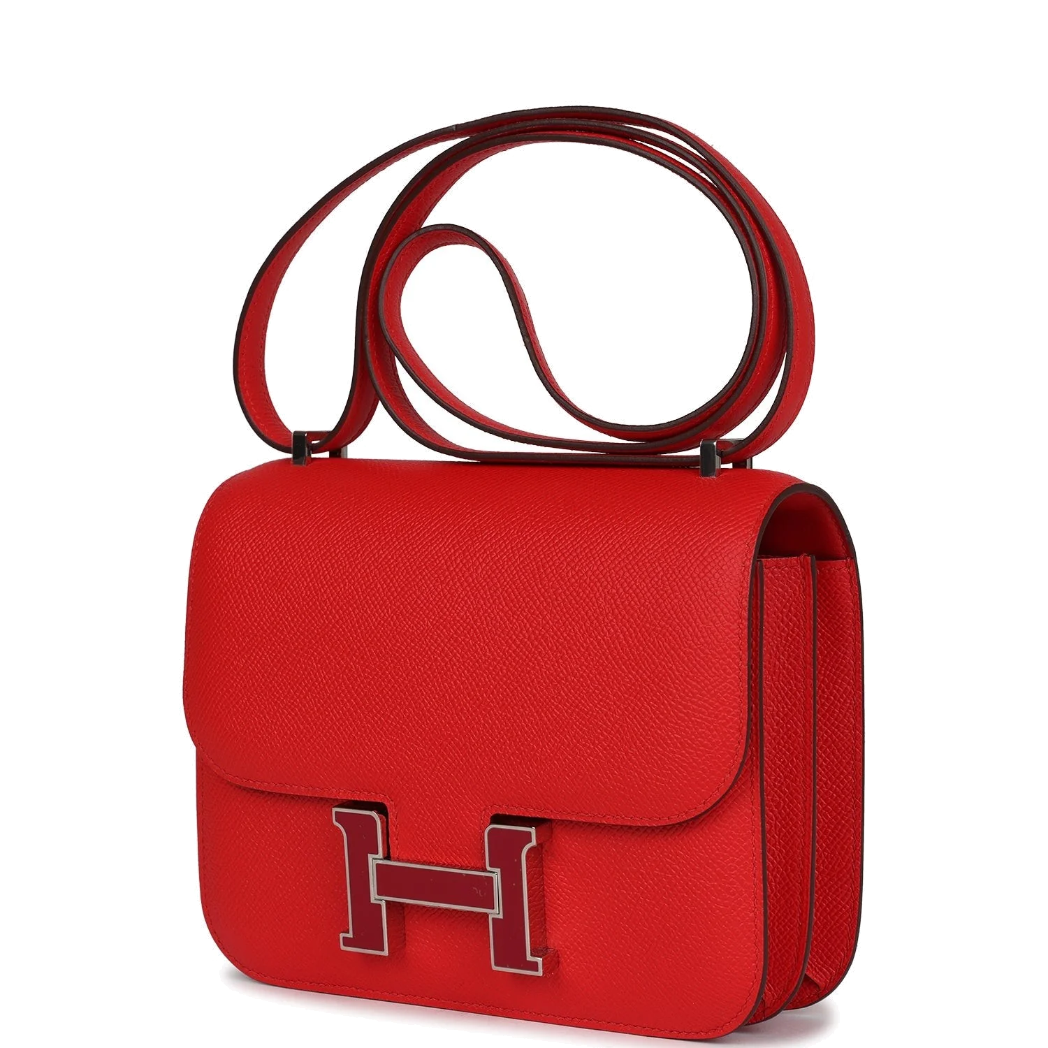 Hermes Constance 18 Rouge De Coeur Epsom Lacquered Palladium Hardware Красный De — фото 6