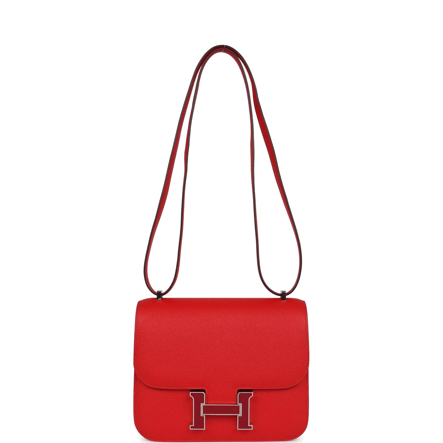 Hermes Constance 18 Rouge De Coeur Epsom Lacquered Palladium Hardware Красный De — фото 8