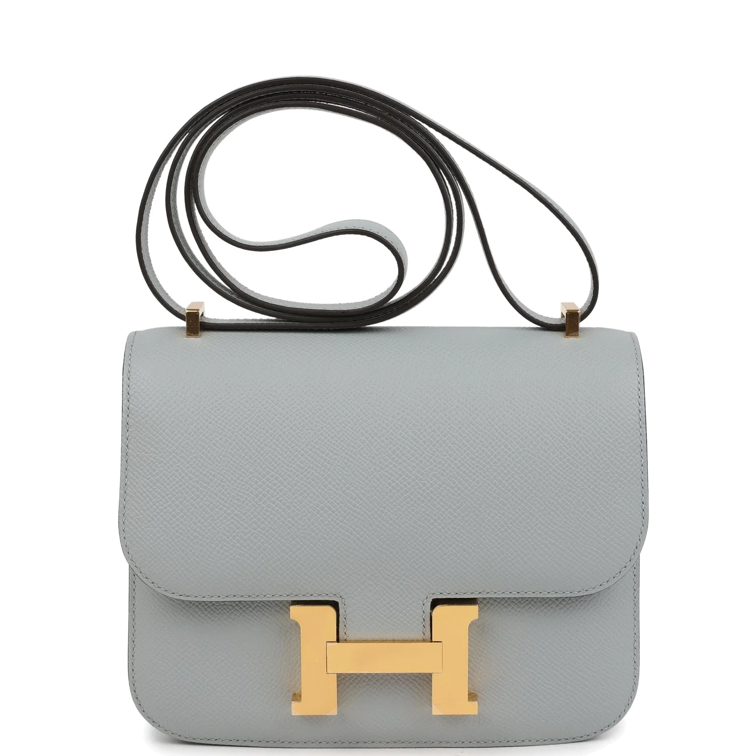 Hermes Constance 18 Bleu Glacier Epsom Gold Hardware Синий ледник — фото 2