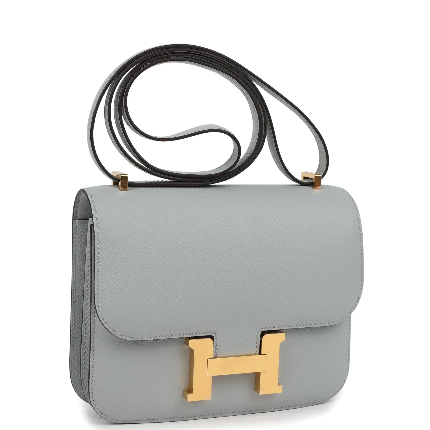 Hermes Constance 18 Bleu Glacier Epsom Gold Hardware Синий ледник — фото 3