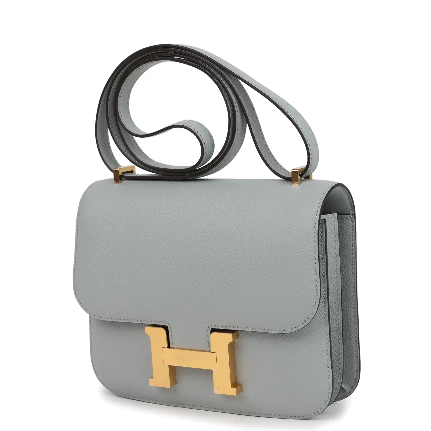 Hermes Constance 18 Bleu Glacier Epsom Gold Hardware Синий ледник — фото 6