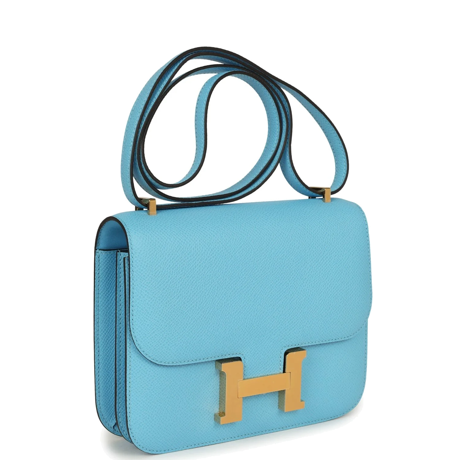 Hermes Constance 1-18 Celeste Epsom Gold Hardware — фото 3