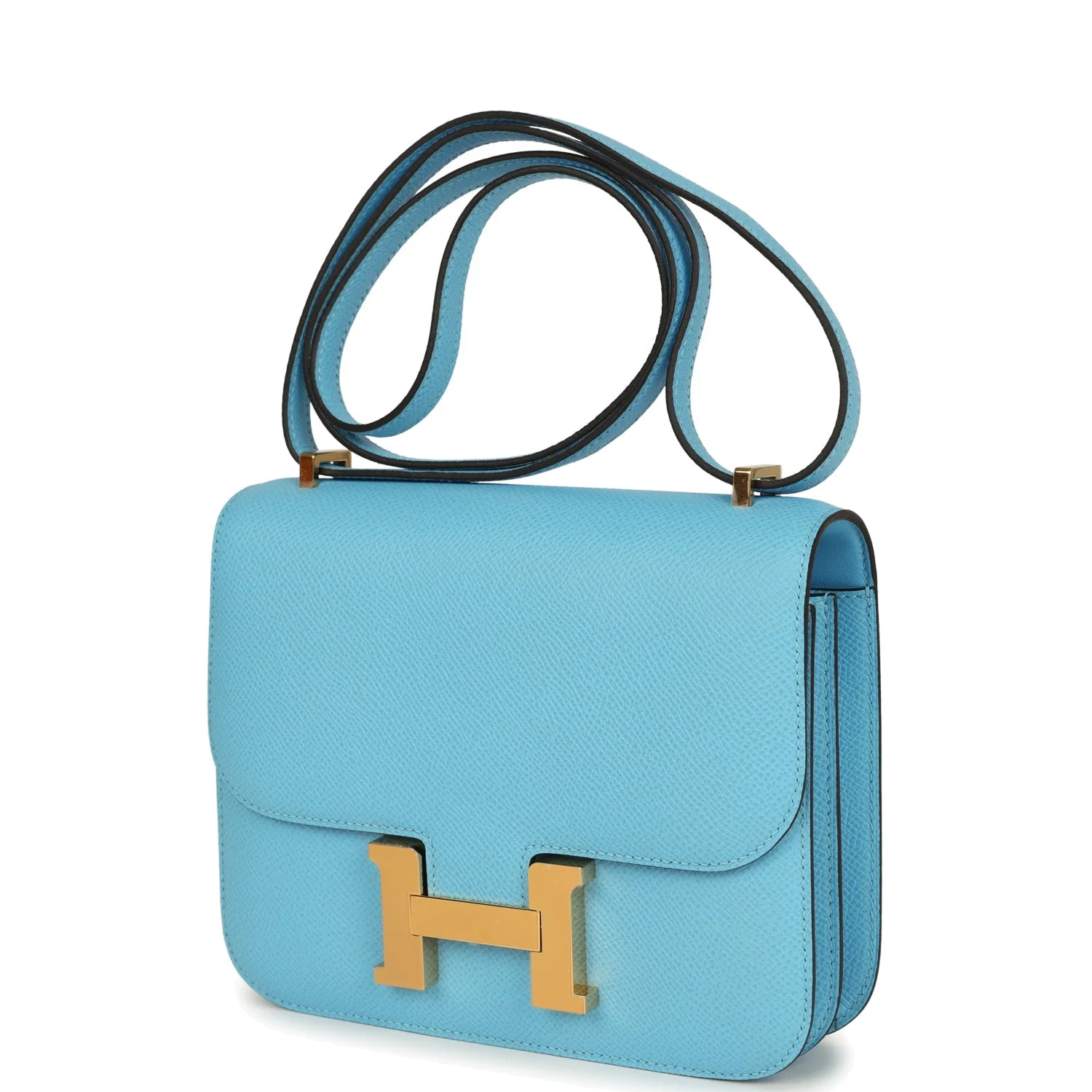 Hermes Constance 1-18 Celeste Epsom Gold Hardware — фото 4