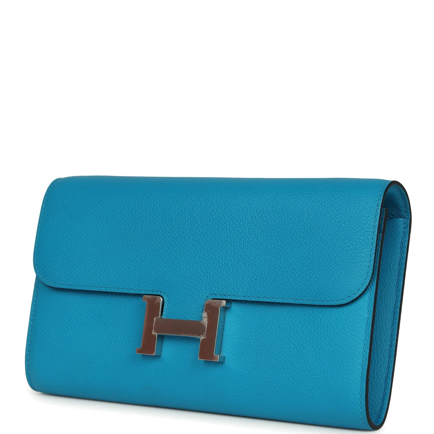Hermes Constance Wallet To Go Bleu Frida Evercolor Palladium Hardware — фото 6