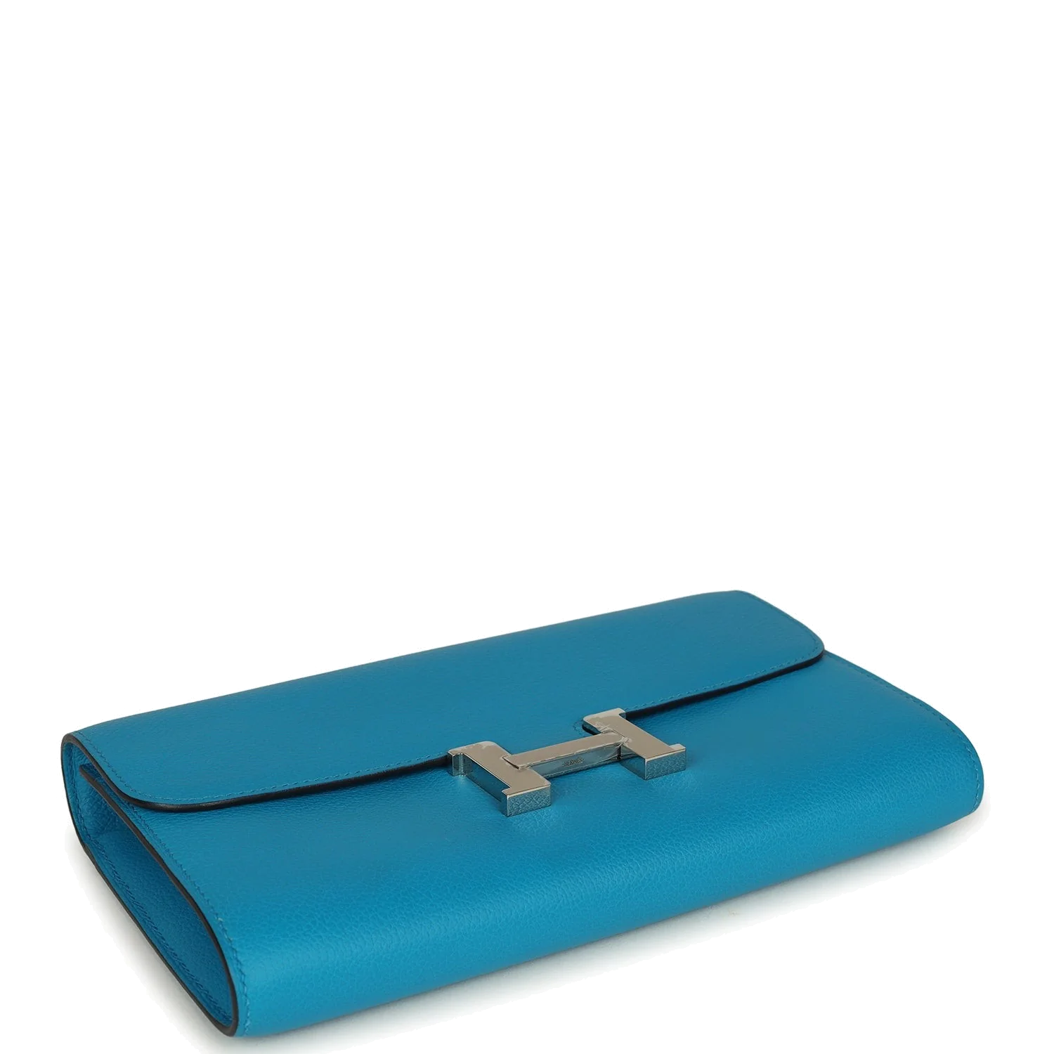 Hermes Constance Wallet To Go Bleu Frida Evercolor Palladium Hardware — фото 7