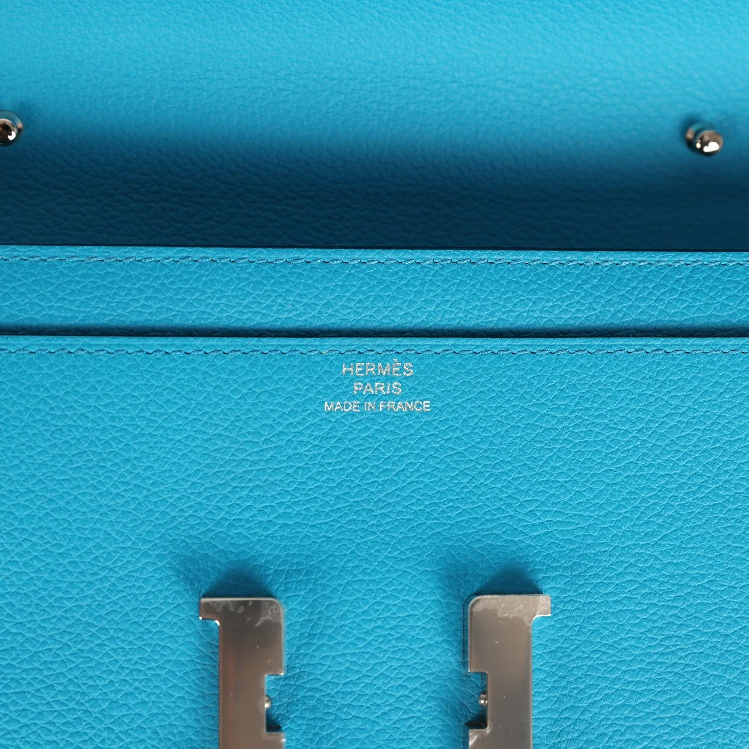 Hermes Constance Wallet To Go Bleu Frida Evercolor Palladium Hardware — фото 8