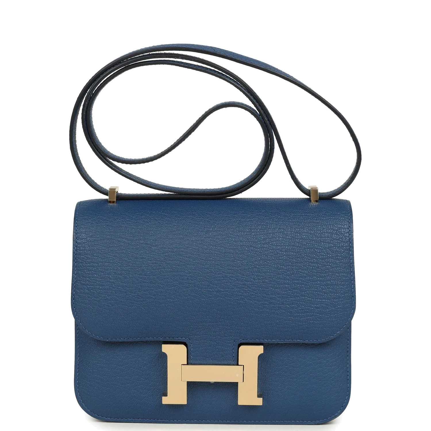 Hermes Constance 18 Bleu Tie Chevre Mysore Permabrass Hardware Синий Тай — фото 1
