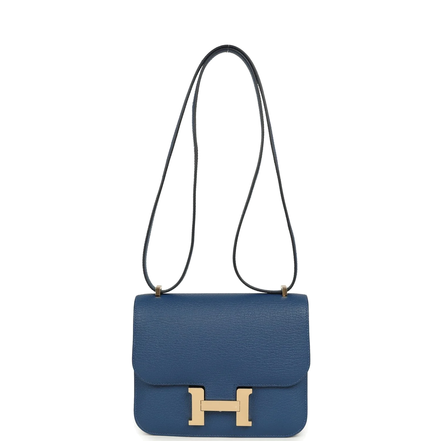 Hermes Constance 18 Bleu Tie Chevre Mysore Permabrass Hardware Синий Тай — фото 8