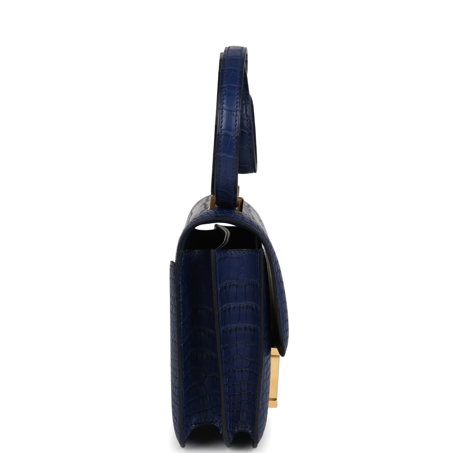 Hermes Constance 18 Bleu Saphir Matte Alligator Gold Hardware Синий сапфир — фото 4