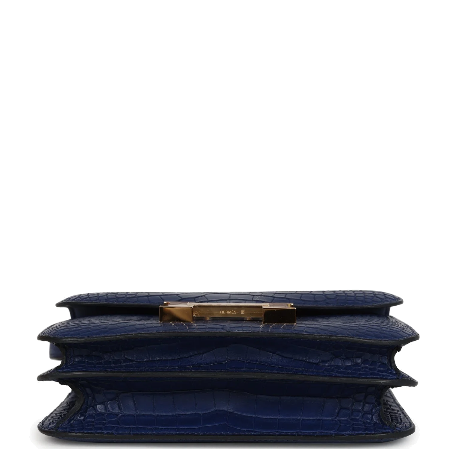 Hermes Constance 18 Bleu Saphir Matte Alligator Gold Hardware Синий сапфир — фото 7
