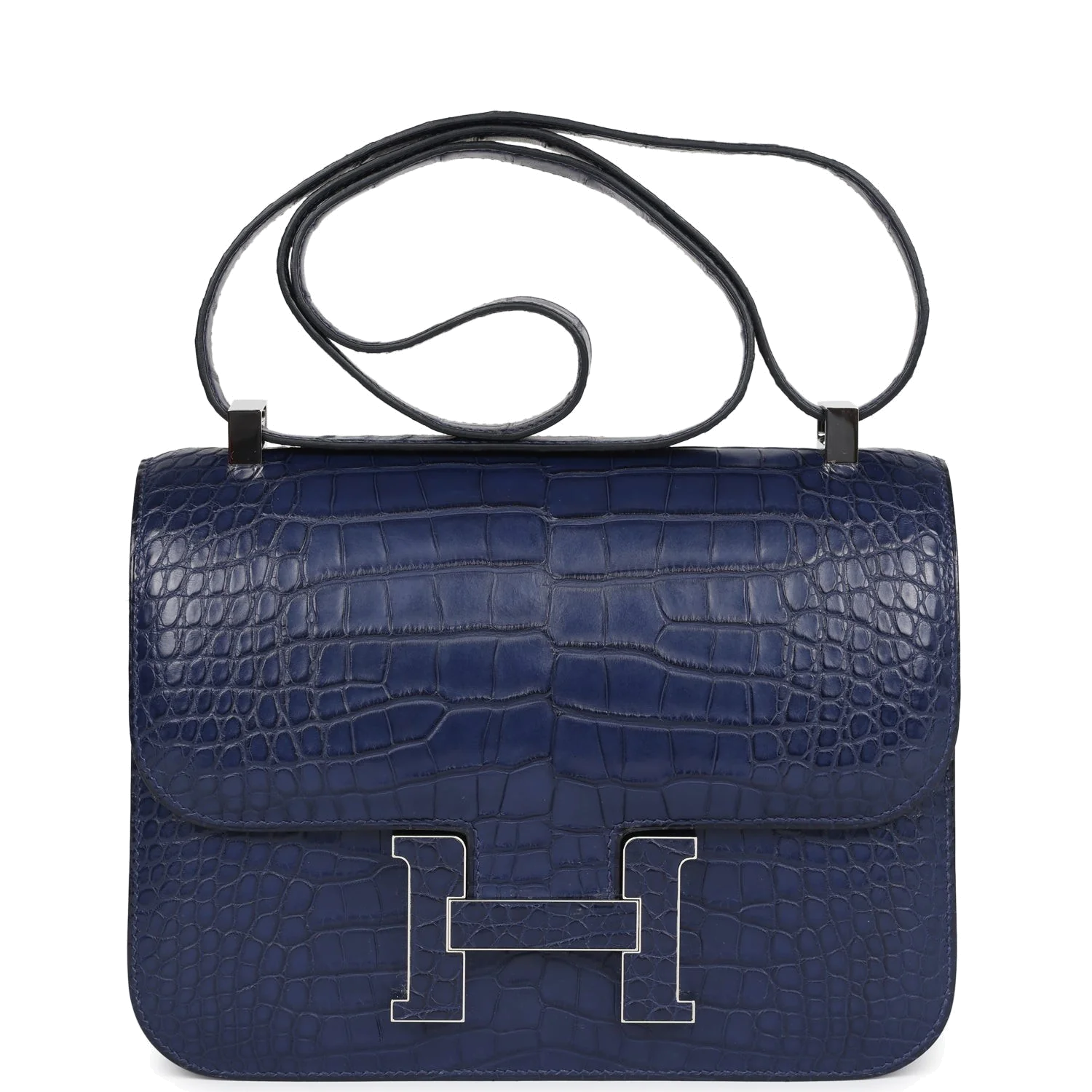 Hermes Constance 1-24 Bleu Saphir Matte Alligator Marquette Palladium Hardware — фото 2