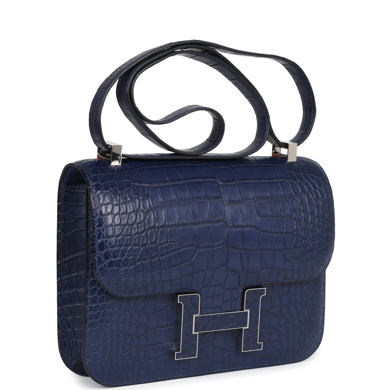 Hermes Constance 1-24 Bleu Saphir Matte Alligator Marquette Palladium Hardware — фото 3