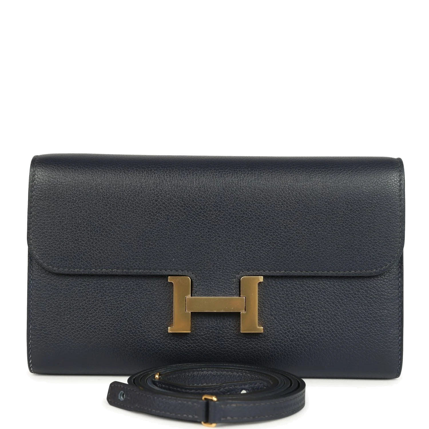Hermes Constance Wallet To Go Bleu Nuit Evercolor Gold Hardware — фото 2