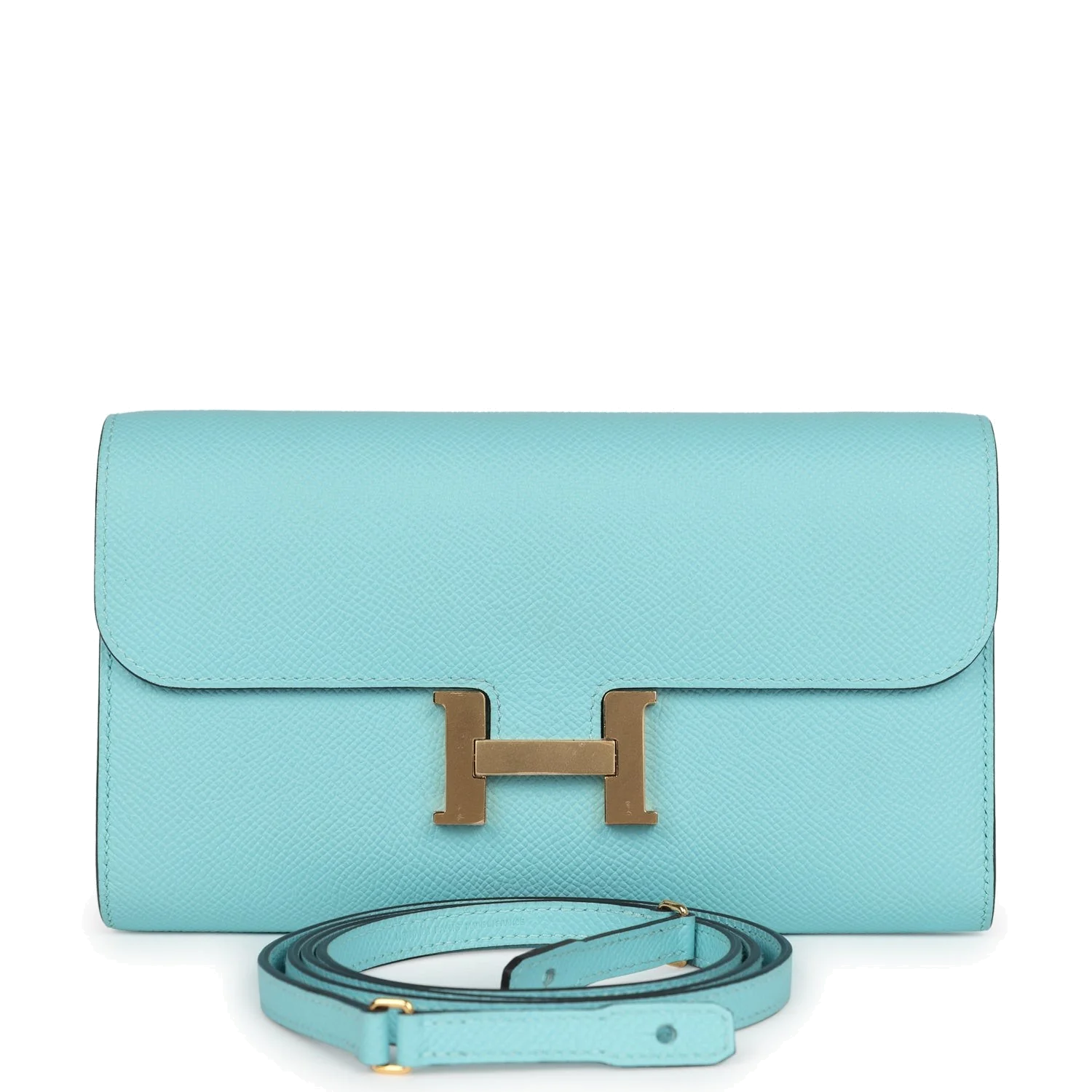 Hermes Constance Wallet To Go Bleu Atoll Epsom Gold Hardware — фото 2