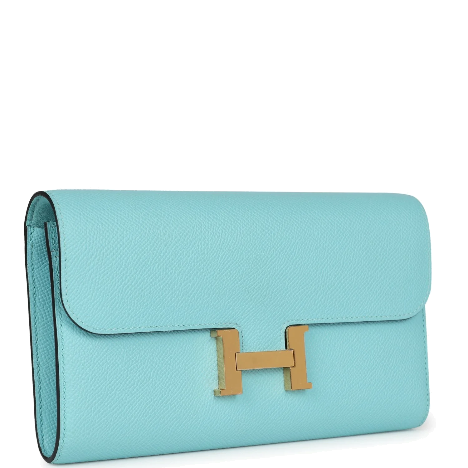 Hermes Constance Wallet To Go Bleu Atoll Epsom Gold Hardware — фото 3