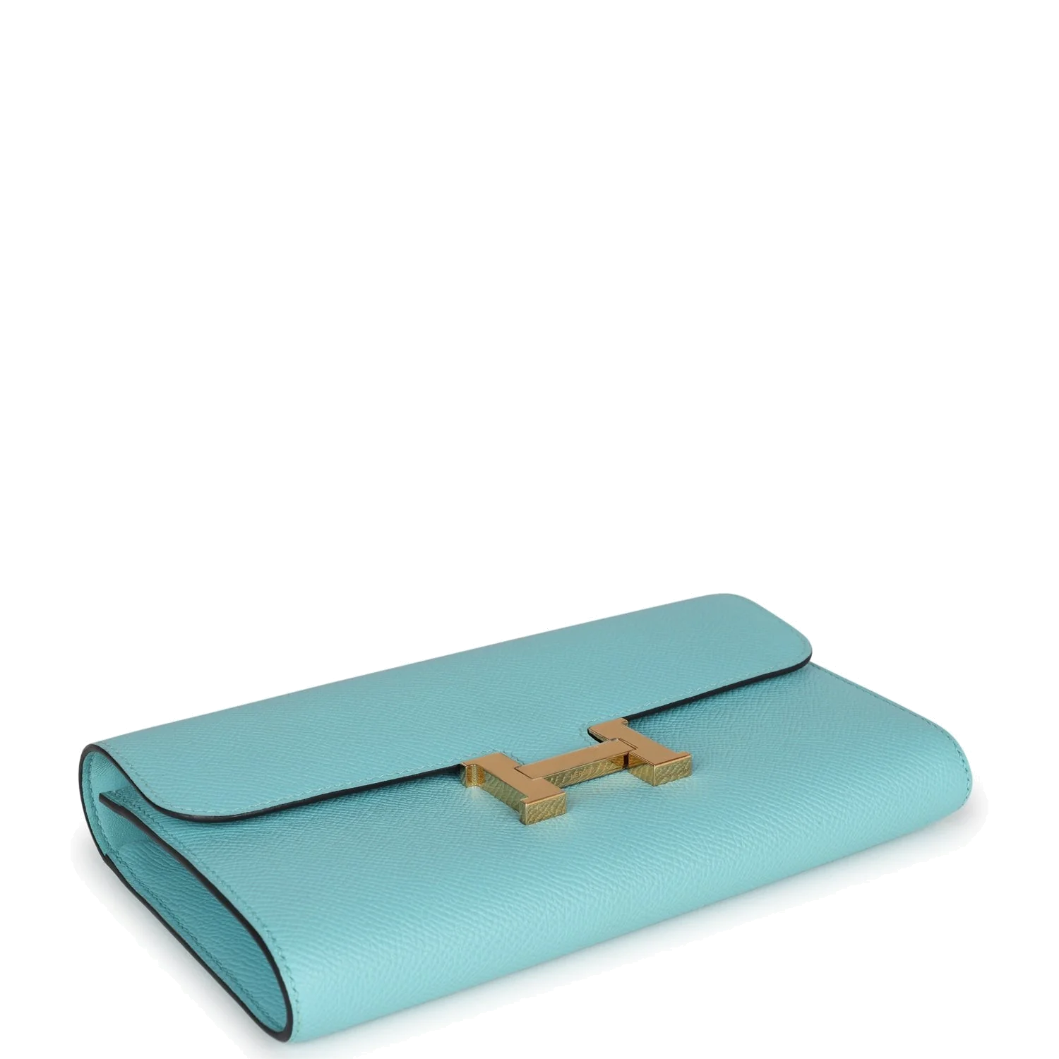 Hermes Constance Wallet To Go Bleu Atoll Epsom Gold Hardware — фото 7
