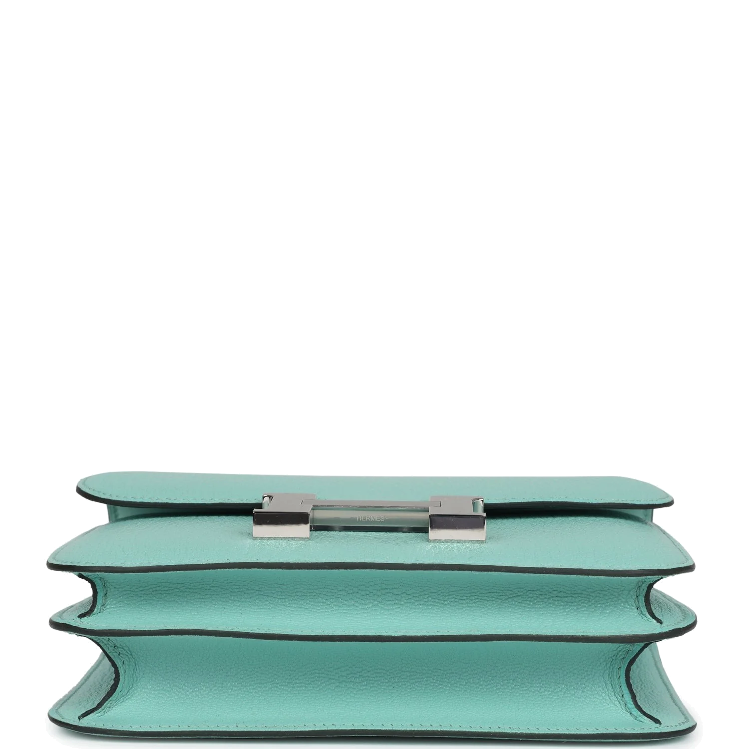 Hermes Constance 18 Aqua Chevre Palladium Hardware Аква Chevre — фото 7