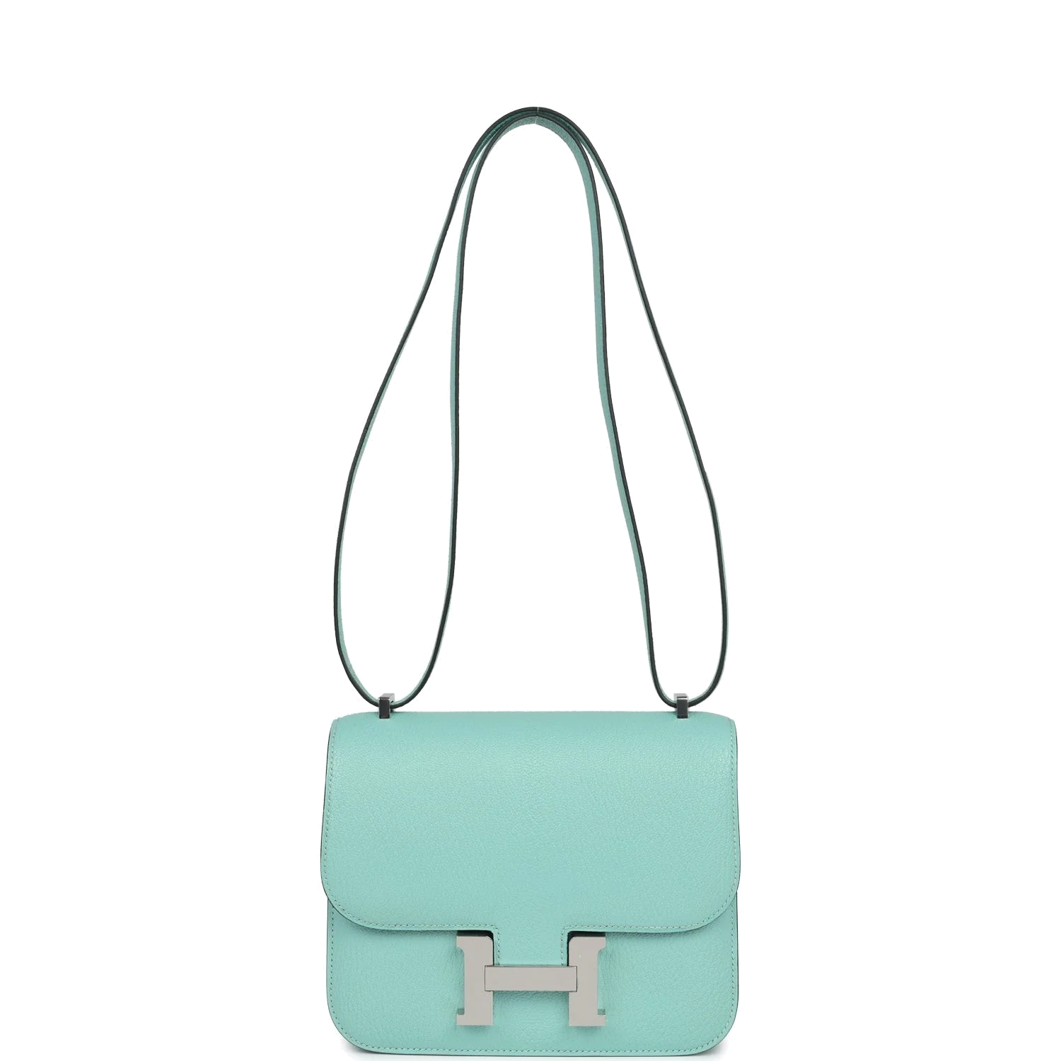 Hermes Constance 18 Aqua Chevre Palladium Hardware Аква Chevre — фото 8