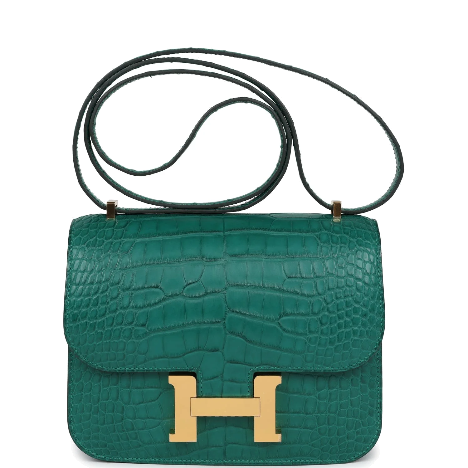 Hermes Constance 18 Malachite Matte Alligator Gold Hardware Малахит матовый — фото 2