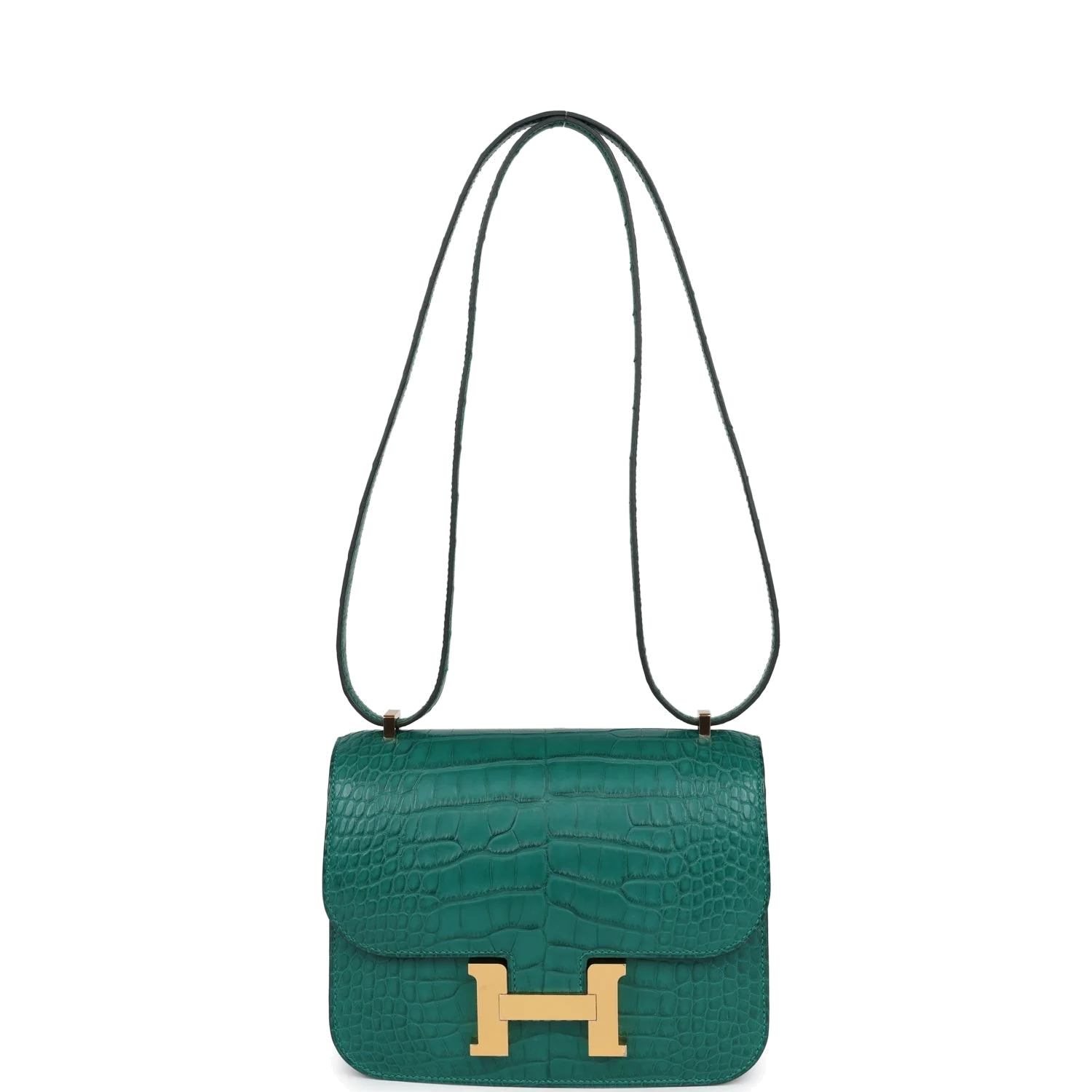 Hermes Constance 18 Malachite Matte Alligator Gold Hardware Малахит матовый — фото 8