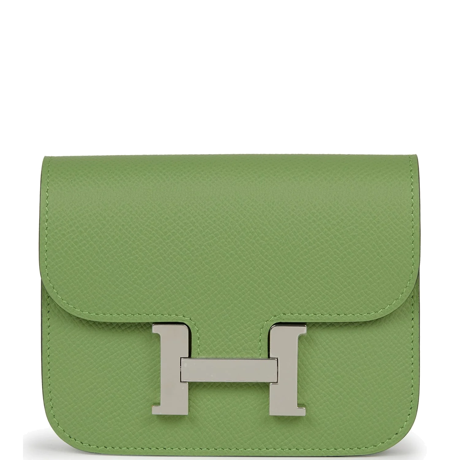 Hermes Constance Slim Wallet Vert Criquet Epsom Palladium Hardware — фото 2