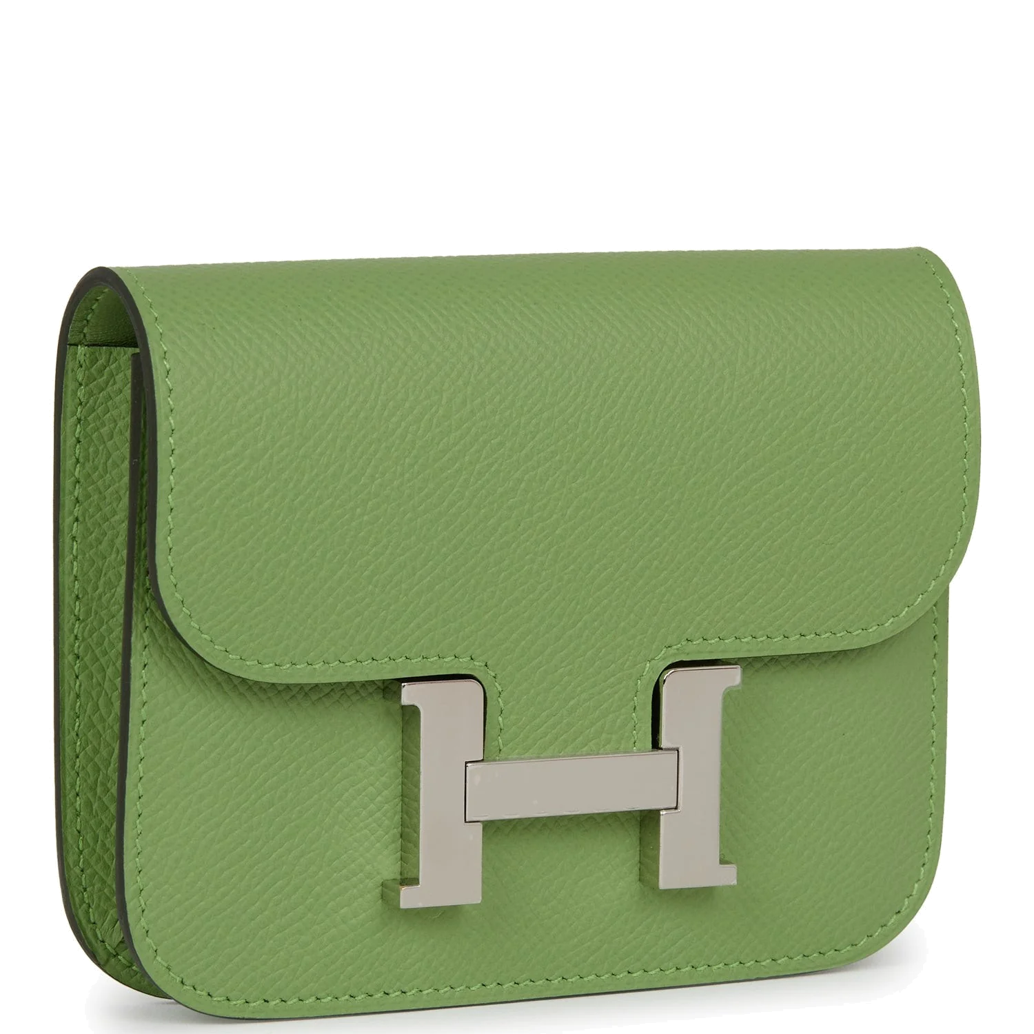 Hermes Constance Slim Wallet Vert Criquet Epsom Palladium Hardware — фото 3