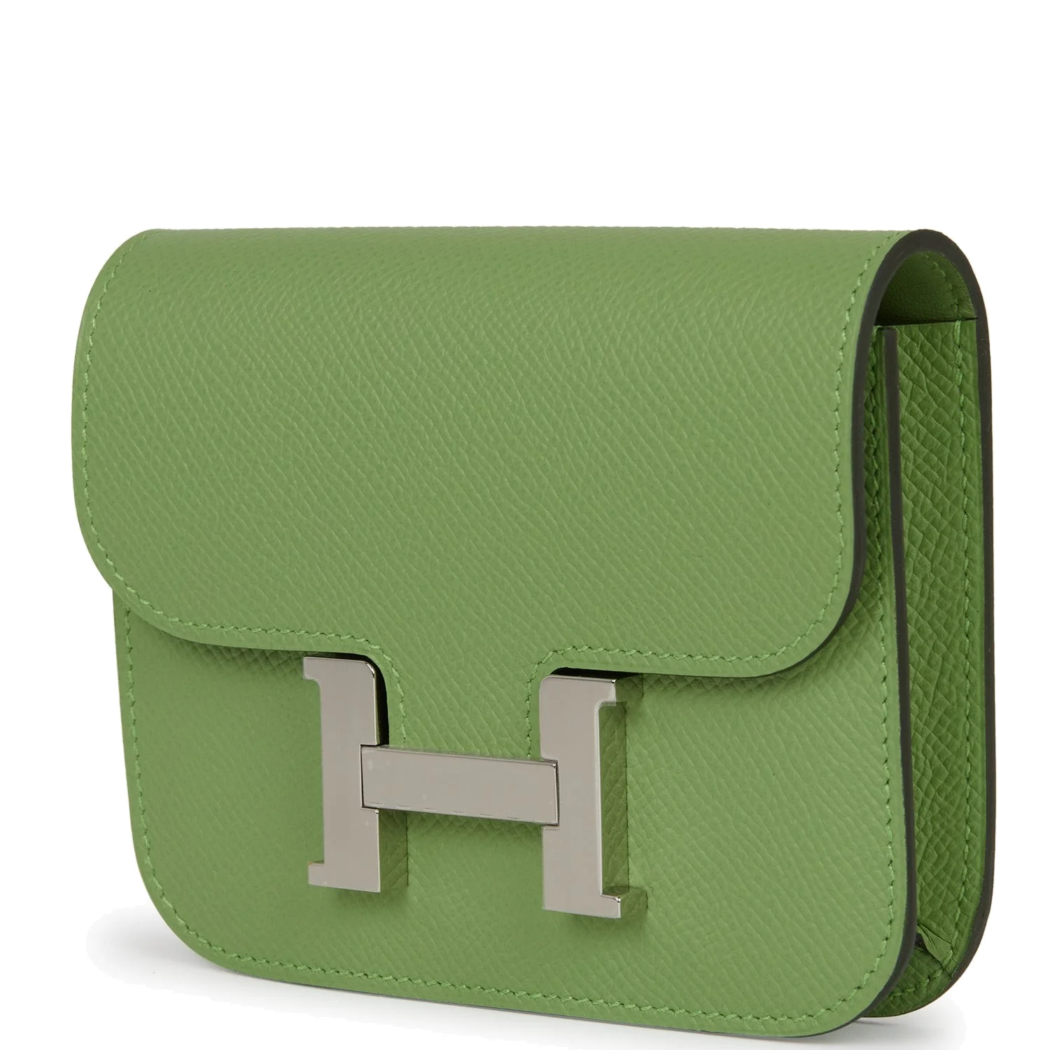 Hermes Constance Slim Wallet Vert Criquet Epsom Palladium Hardware — фото 6