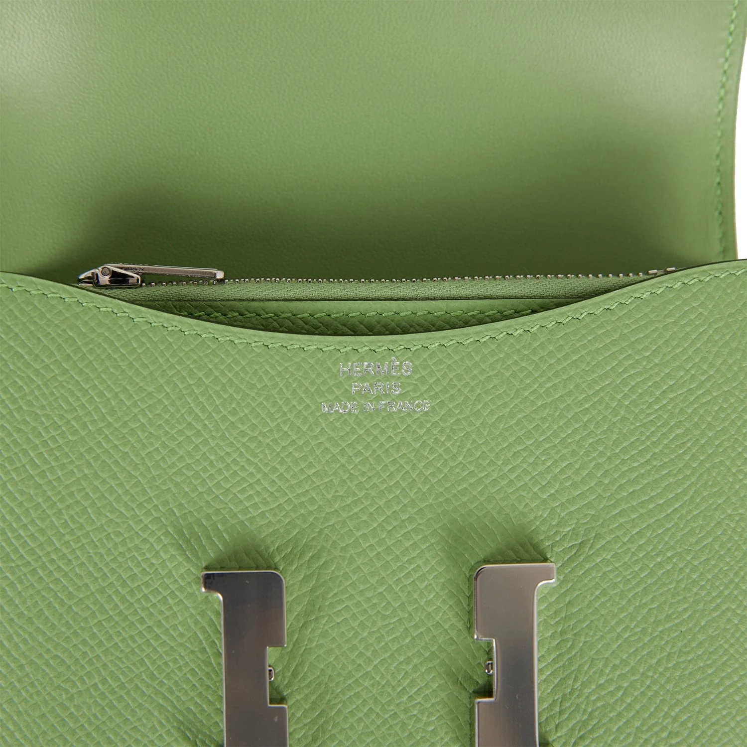 Hermes Constance Slim Wallet Vert Criquet Epsom Palladium Hardware — фото 8