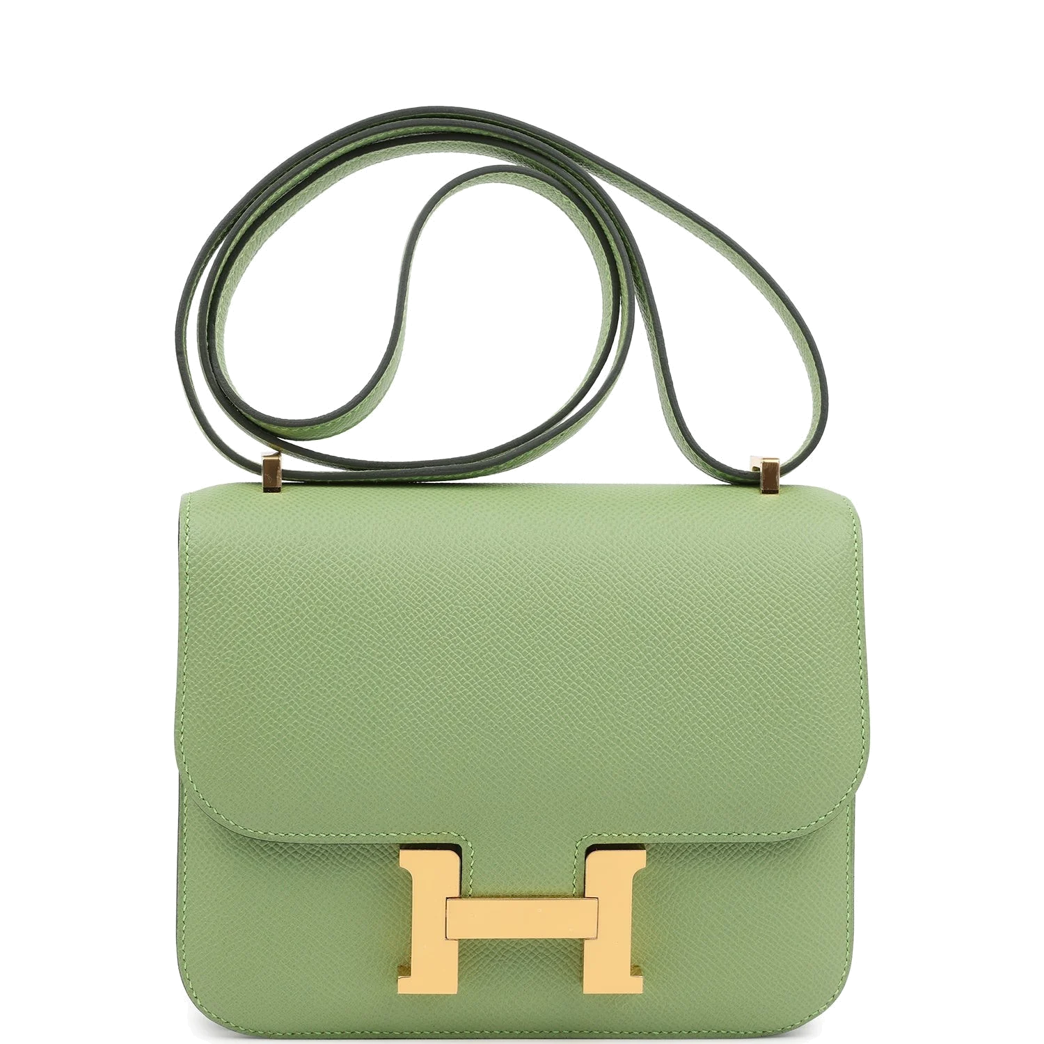 Hermes Constance 18 Vert Criquet Epsom Gold Hardware Зеленый сверчок — фото 2