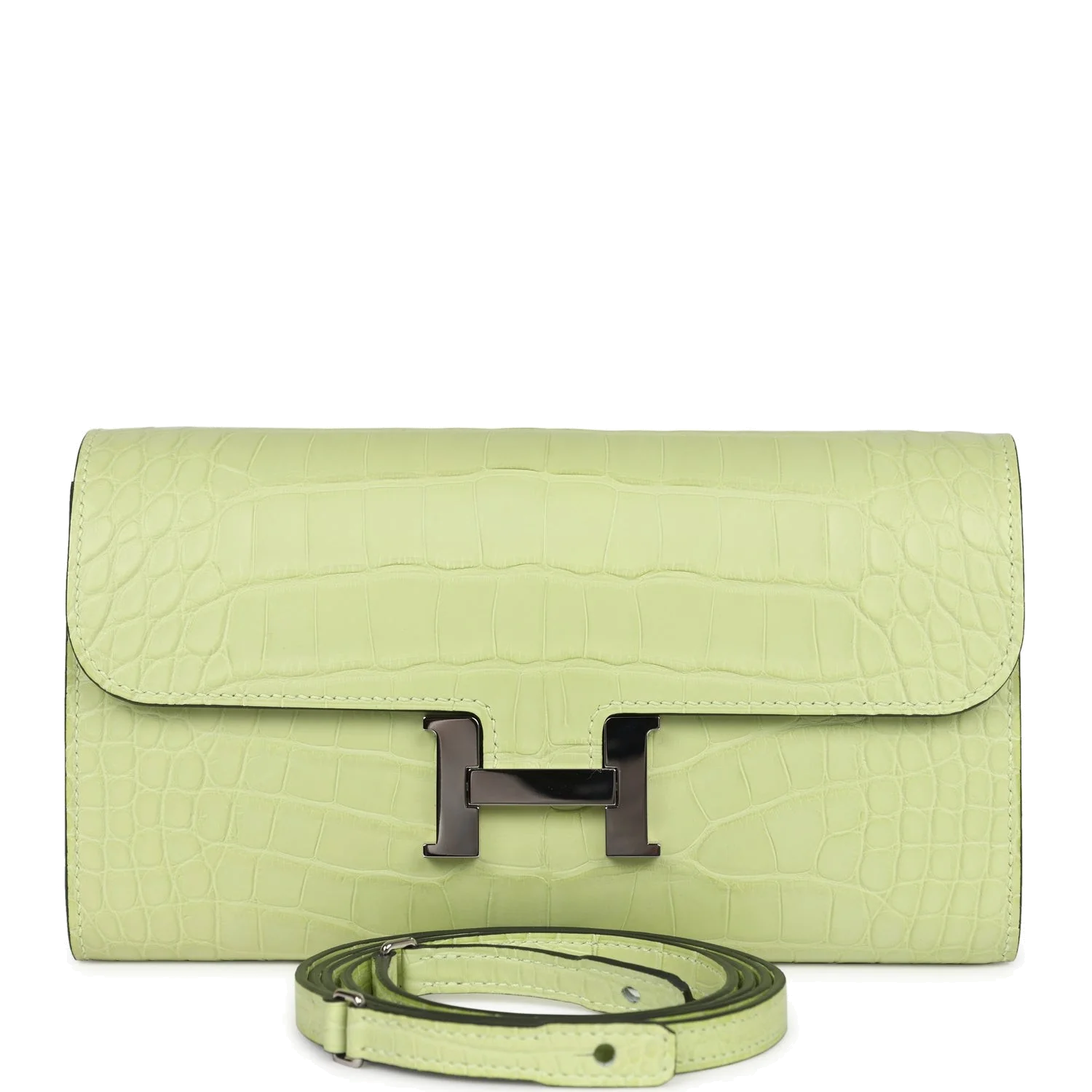 Hermes Constance Wallet To Go Jaune Bourgeon Matte Alligator Palladium Hardware