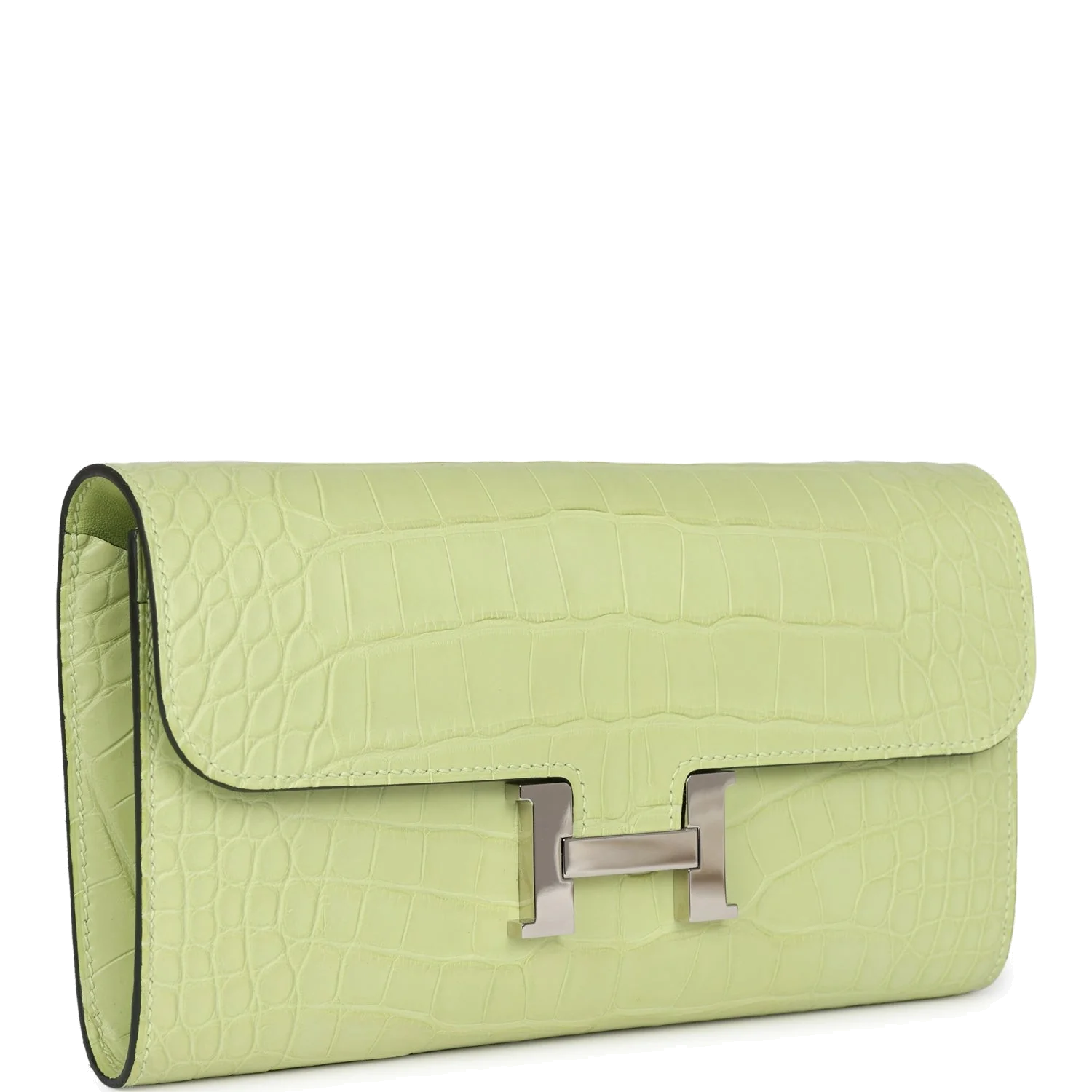 Hermes Constance Wallet To Go Jaune Bourgeon Matte Alligator Palladium Hardware — фото 3