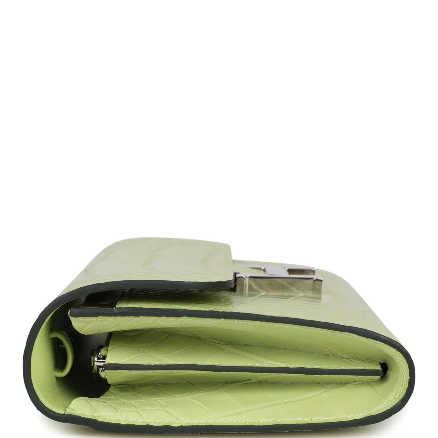 Hermes Constance Wallet To Go Jaune Bourgeon Matte Alligator Palladium Hardware — фото 4